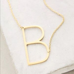 NWT “B” Anthropologie Monogram Necklace